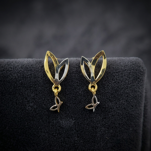 Boucles d'oreilles clous en or pur 22 carats de haute qualité pour femmes, faites à la main, en or 916, pour un usage quotidien et pour les fêtes - Product Image 2