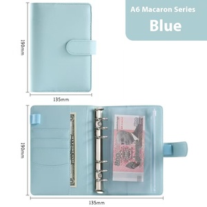 Bán buôn xách tay PU da bơm lại tùy chỉnh tiền mặt phong bì tiết kiệm tổ chức kế hoạch Bìa Macaron Ngân Sách chất kết dính A6 cho Cung cấp - Product Image 4