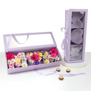 Custom design mom flower box packaging for rose box gift for mother's day valentine's day i love you flower package box