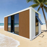 Maison conteneur de 20 pieds, Maison conteneur maritime, Conteneur préfabriqué, Maison conteneur de 20 pieds, Bureau/Villa modulaire avec mur en verre