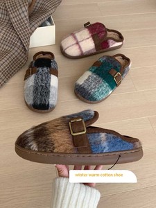 Xixitiao รองเท้าแคชเมียร์นุ่มสบาย, รองเท้าใส่ในบ้านใส่ในฤดูหนาวพื้นรองเท้านุ่มนุ่มสบายสำหรับผู้ชาย - Product Image 2