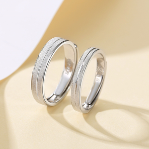 Bague de <span class=keywords><strong>couple</strong></span> ALICE en <span class=keywords><strong>argent</strong></span> sterling plaqué or massif, simple et élégante, avec finition satinée, bijoux de luxe pour homme - Product Image 4