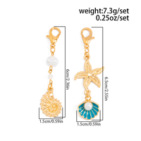 Chaîne de corps style bohème côtier pour bikini, dorée, réglable, avec anneau en O, breloque coquillage et perle, bijou de corps, accessoires de plage et de maillot de bain