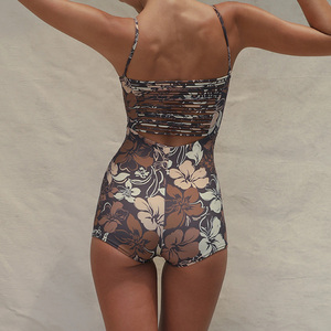 OEM Customized Fashion Retro Hawaiian Print One-Piece Surf Suit High-Quality Eco-Friendly Nylon Body Suit - Product Image 5