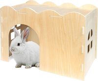 Maison pour animaux de compagnie en bois naturel, écologique, durable et résistante aux morsures pour les hamsters, les petits animaux et les lapins