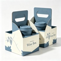 Boîtes de rangement pour boissons écologiques en gros, boîtes d'emballage personnalisées pour canettes de bière, boîte en papier pour 4 ou 6 bouteilles de vin