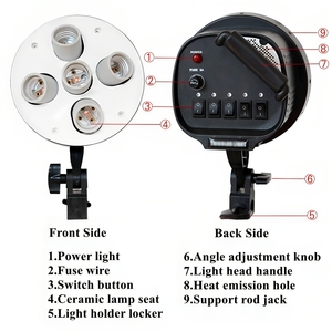 5 ampoules en 1 support photographie boîte souple vidéo Studio Film <span class=keywords><strong>Photo</strong></span> tir téléphone caméra éclairage doux boîte lampes trépied support Kit - Product Image 3