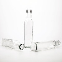 VISTA Vente en gros de bouteilles en verre carrées de 250 ml/500 ml pour huile d'olive Marasca avec bouchon en liège et impression sérigraphique