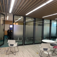 Cloisons coulissantes en verre double vitrage de haute qualité Easy 100 pour bureaux, haute absorption acoustique, insonorisées, modulaires et réglables