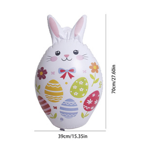 Nuova Decorazione Pasquale Gonfiabile da Giardino in PVC da 70 cm con Design Coniglietto Pasquale <span class=keywords><strong>e</strong></span> Fiori, Modello 2024082431 - Product Image 4
