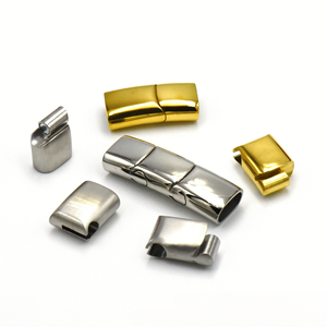 Stainless Steel Magnetic Clasp | 18K PVD Gold Plated <b>Leather</b> Cord End Clasp for Necklace <b>Bracelet</b> Jewelry Making | Durable - Product Image 3