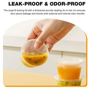Conteneur jetable écologique en PP, gobelet en plastique transparent, logo personnalisé, service OEM pour l'emballage de sauces pour les snack-bars - Product Image 3
