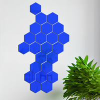 Hexagonal Acrylic 3D Self-Adhesive Mirror Art Deco Design for Living Room and Bedroom Background Wall Soft Mirror Home Decor