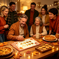 Individuelles Thanksgiving-Rubbelkarten-Set Großhandel Überraschungs-Partykarten Familien-Herbst-Dankesgivings-Spiel Geschenkset