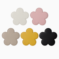 Sous-verres en cuir PU double face de qualité supérieure, élégants sous-plats en forme de fleur pour une décoration intérieure raffinée