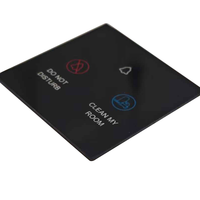 Coque de protection noire pour écran tactile intelligent anti-reflet avec sonnette personnalisable pour hôtel, rideau mural flottant ultra-transparent pour salle de bain
