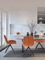 2022 nouveau Design 360 degrés pivotant moderne en cuir PU luxe salle à manger chaises pour bureau à domicile cuisine école salle de bain métal