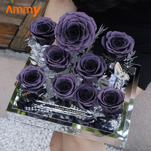 AM-PFE80 Ammy กล่องดอกกุหลาบนิรันดร์ในสวนดอกไม้อมตะตลอดไปในงานแต่งงานดอกกุหลาบที่เก็บรักษาไว้ในกล่องอะคริลิค - Product Image 6