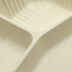 Barquette alimentaire compostable en amidon de maïs PP biodégradable à 3 compartiments, écologique, <span class=keywords><strong>jetable</strong></span>, rectangulaire, 50 oz - Product Image 4