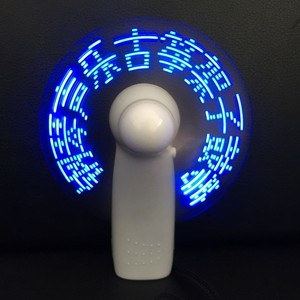 <b>Mini</b> <b>LED</b> <b>Light</b> Up Fan With Flashing Text Portable Handheld Promotional Gift For TikTok Advertising Creative DIY Customizable - Product Image 1