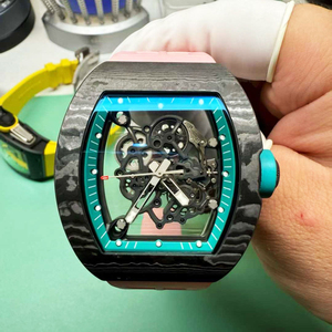 High-quality Carbon Fiber <b>Skeleton</b> <b>Automatic</b> <b>Watch</b> With Colorful Rubber Strap - Product Image 1