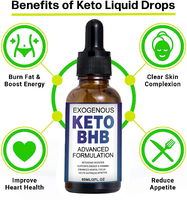 Ventes chaudes 60 ml/2 OZ Suppresseur d'appétit à base de cétones Perte de poids Liquide oral Pur brûleur de graisse Favorise la minceur Gouttes de céto Bhb