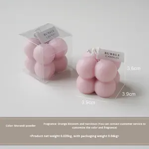 Petite bougie parfumée en cire de soja artisanale en forme de bulle, mignonne, multi-parfumée, moderne, pour anniversaire, Saint-Valentin - Product Image 5