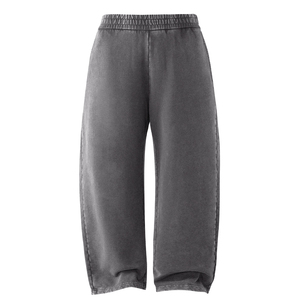 Hoge Kwaliteit Zuur Wassen Custom Logo Losse Flodderige Distressed 100% Katoen Oversized Print Vintage Streetwear Kleding Broek Heren