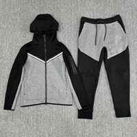 Survêtement Homme 2 Pièces en Polaire Technique Personnalisable avec Logo, en Polyester et Coton, pour Printemps-Automne 2025 – Hoodie et Pantalon pour la Course à Pied