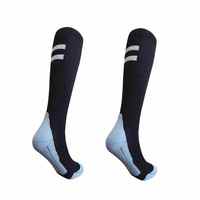Chaussettes de sport de cyclisme à compression mi-hautes en nylon noir réfléchissant personnalisées avec logo corporel pour unisexe voyage
