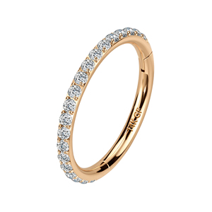 لوتس للبيع بالجملة، مجوهرات جسم فاخرة من الذهب الخالص عيار 9K و<span class=keywords><strong>14K</strong></span> و18K، حلق كليكير وحلقة أنف مرصعة بالزركون على الجانب، مجوهرات ثقب الجسم الراقية - Product Image 4