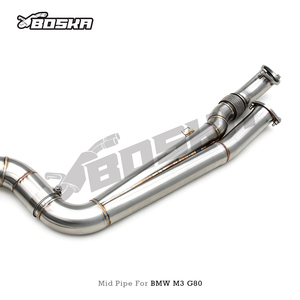 ท่อไอเสียกลาง Boska Single Exhaust สำหรับ BMW M3/M4 G80/G82/G83 3.0T ปี 2021-2025 ทำจากสแตนเลส รุ่น HFD ขนาด 3 ถึง 4 นิ้ว - Product Image 4