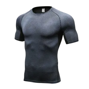 Men Compression Shirt sportswear running spandex fitness wear men's gym quick dry elastic wear Training Clothes