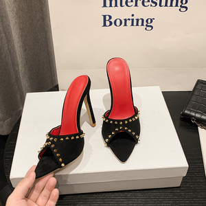 35-42 Size New European and American Sexy Rivet High Heel Fashion <b>Sandals</b> Ready Stock - Product Image 5