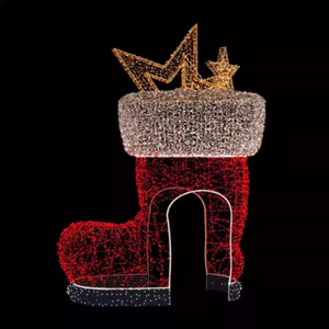 Calcetín Navideño Decorativo con Luz LED Cálida para Fiestas en Casa y Exhibición en Centros Comerciales - Product Image 4