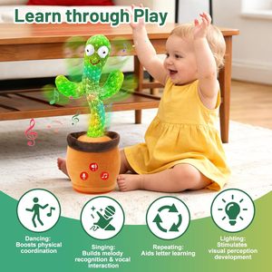 Cactus Dansant Interactif Chantant et Rigolant, Jouet en Peluche Électrique pour Enfants de 5 à 7 Ans, Décoration Tendance pour Filles et Garçons - Product Image 2