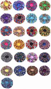 Wholesale Adjustable Large Size African Print Satin Lined Women's Double Layer Sleep Hair Bonnet Cap Ankara <b>Hat</b> <b>for</b> Travel Daily - Product Image 6