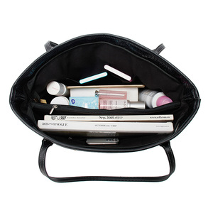 Women's <b>Tote</b> Shoulder Bag PU Leather Zipper Vintage Daily Office Career Black Gray Red - Product Image 5