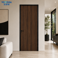Porte intérieure en WPC pour chambre d'hôtel, finition noyer, avec options de taille personnalisées