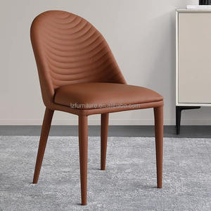 Chaise de salle à manger de luxe à touffes ondulées, couleurs personnalisables beige/gris/marron, revêtement en similicuir écologique, mobilier de restaurant - Product Image 3