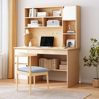 Bureau d'Ordinateur de Bureau Domestique avec Bibliothèque Intégrée, Bureau Simple, Combinaison pour Chambre et Étudiant