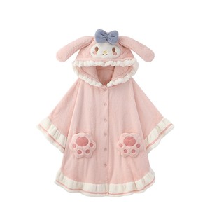 Conjuntos de ropa de dormir Pijamas de niña lindos Otoño Invierno Camisón de lana de coral Poncho grueso con forro polar Cálido - Product Image 1