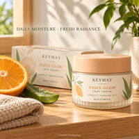 Crème Visage Coréenne Éclaircissante et Hydratante à la Vitamine C et à l'Acide Hyaluronique pour un Éclat Quotidien – Soin OEM Marque Privée