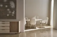 Chaise de salle à manger avec accoudoirs Natural Choice, chaise rembourrée avec siège capitonné, chaise d'appoint pour salle à manger et cuisine