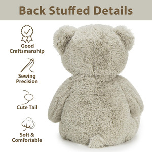 Orsacchiotto di <span class=keywords><strong>Peluche</strong></span> <span class=keywords><strong>Grigio</strong></span> B879 con Impronte, Regalo per Bambini, Decorazione per Baby Shower e Compleanni - Product Image 2