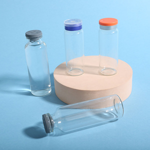 Logo personalizzato 10ml 20ml <span class=keywords><strong>30ml</strong></span> trasparente borosilicato piccola fiala di vetro rotondo piatto vuoto bottiglie di vetro con tappo di gomma - Product Image 4