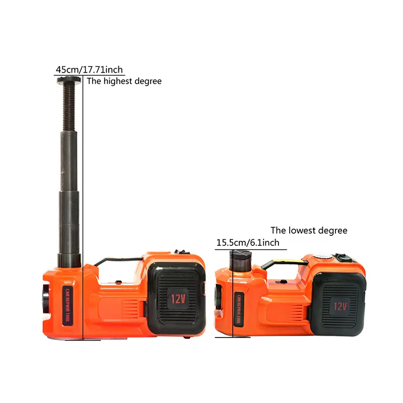 DC 12 volts 5.0T(11000lb) Électrique Vérin Hydraulique et Pompe De Gonflage De Pneu et Lampe DE Poche LED 3 en 1 Set