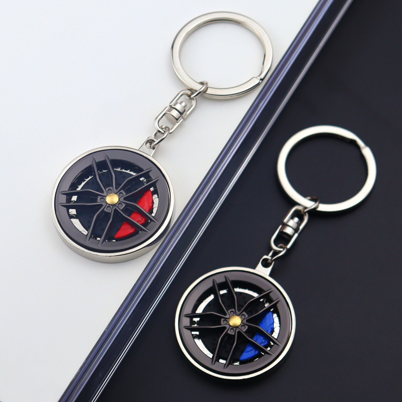 Custom Logo Turntable Keyring Pendant Metal
