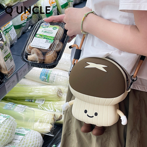 Borsa a Tracolla Q UNCLE Design 3D a Forma di Fungo in Silicone Morbido, Borsa Portaoggetti per Telefono e Trucchi per Donne e Ragazze - Product Image 5