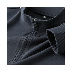 FLN Custom Logo Pull à fermeture éclair à manches longues pour hommes avec capuche Veste pour homme en tricot doux à capuche - Product Image 1